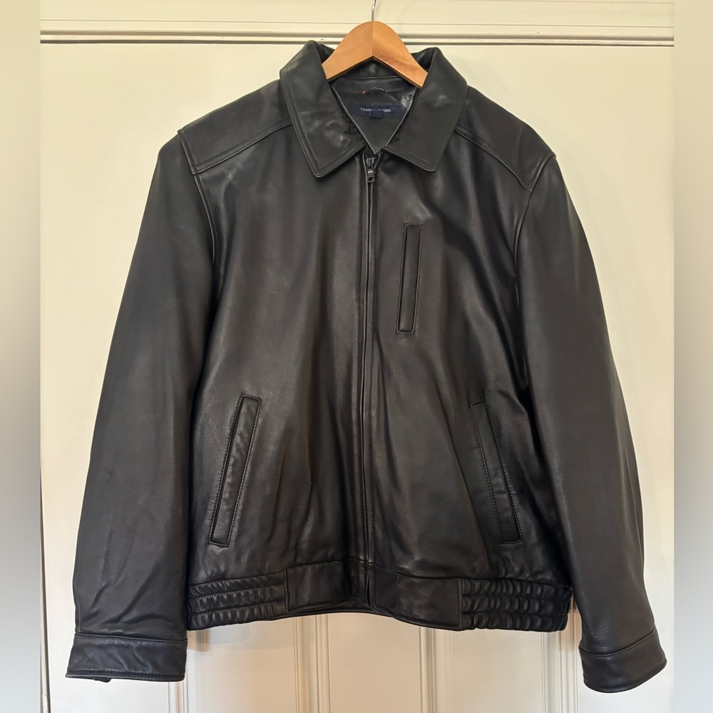 Tommy Hilfiger Men's Black Leather Jacket